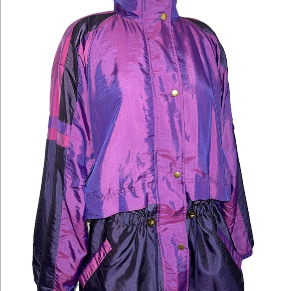 WILD! 90s Vintage Purple Iridescent Tracksuit | Size XL - Picture 12 of 16